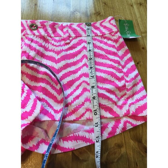 Lilly Pulitzer Womens Walsh Shorts Size 8 Pink & White Zebra Pattern Preppy Vaca - Picture 8 of 9